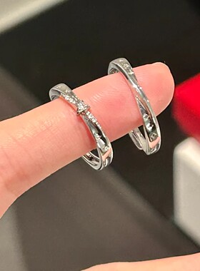 999足银开口情侣对戒高级感