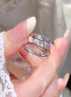 「猫狗对戒」情侣对戒999纯银