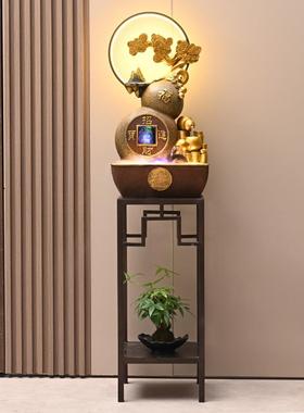 流水葫财摆件厅H20569办公室芦循客环水景招财风水轮装饰开 业生