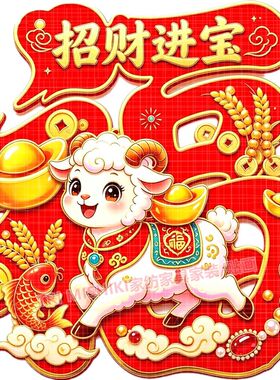 羊年大吉福字贴纸新款五谷丰登吉