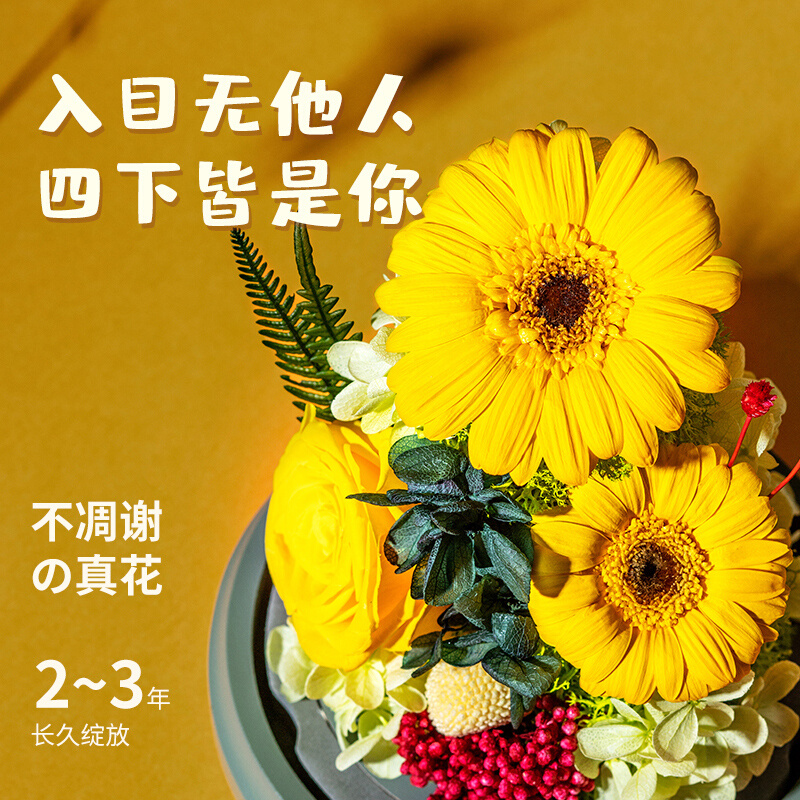 joyflower向日葵永生花永花生太阳干花束送女友生日礼物家居摆件 - 图1