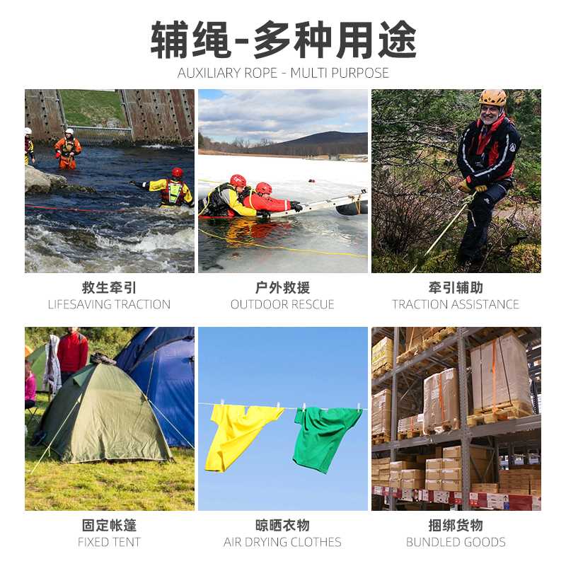 户外登山绳攀岩耐磨高空安全绳子逃生绳救生家用救援绳索装备-图2