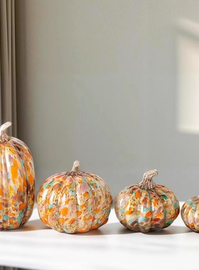 木南南瓜摆件琉璃炫彩南瓜工艺品摆件琉璃R艺术品家居装饰品