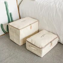 ins Nordic thickened canvas collecting bag with covered large finishing bag cloth art cotton quilts containing clothing containing box