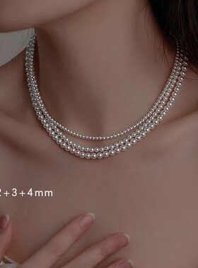 天然珍珠极光无瑕淡水baby珍珠项链无核小米珍珠项链高品质锁骨链