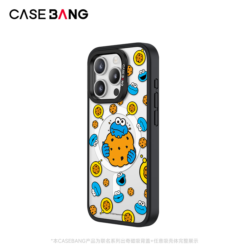 CASEBANGx芝麻街Sesame Street联名我真的超饿出奇手机壳磁吸背盖适用于iPhone15/14/13/Plus/Pro/Max - 图0