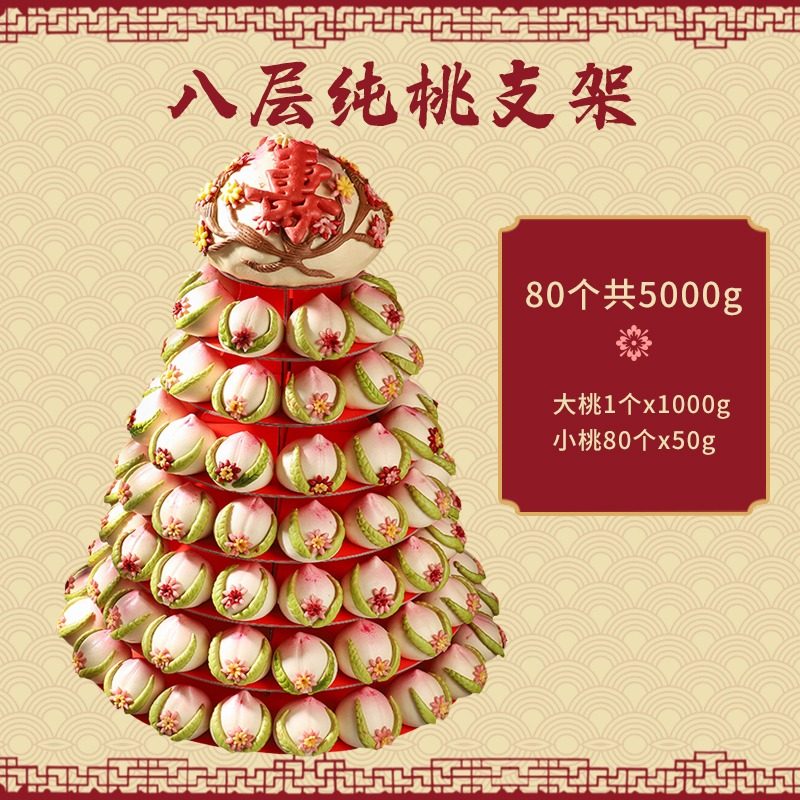 寿桃馒头老人生日蛋糕祝寿过寿桃贺寿寿包长辈礼物胶东花饽饽中式