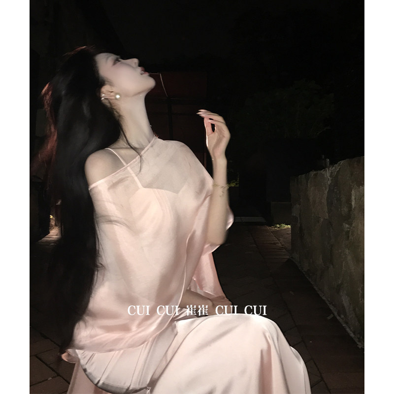 CUICUI崔崔【浮光掠影】清冷感气质罩衫鱼尾吊带连衣裙女两件套装,淘宝优惠券,粉丝福利购,淘宝优惠卷