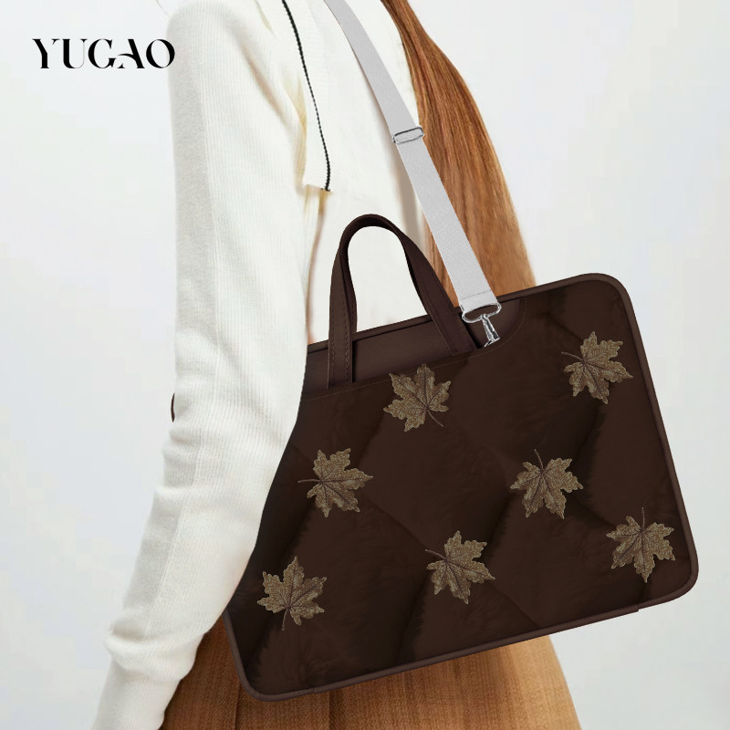 YG 原创暖棕枫叶新款笔记本重磅电脑包适用于苹果macbook15寸手提包小新air13华为matebook联想女14内胆包,淘宝优惠券,粉丝福利购,淘宝优惠卷