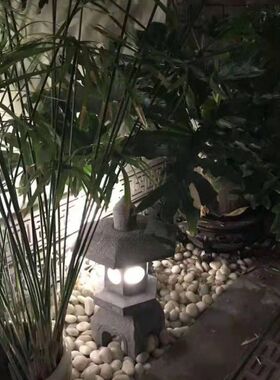 石灯庭院石雕石灯笼接电石灯笼庭院青石头灯户庭院外造景定制景观
