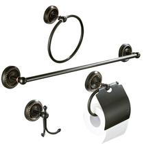 Black Twist Big Chassis Material Single Pole Bathroom Hardware Pendant Toilet Paper Rack Towel Ring Hook four sets to do