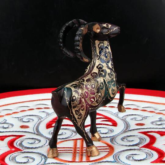 Pakistani copper handicrafts animal copper sheep ornaments Chinese style imitation bronze zodiac sheep ornaments copper baby goat