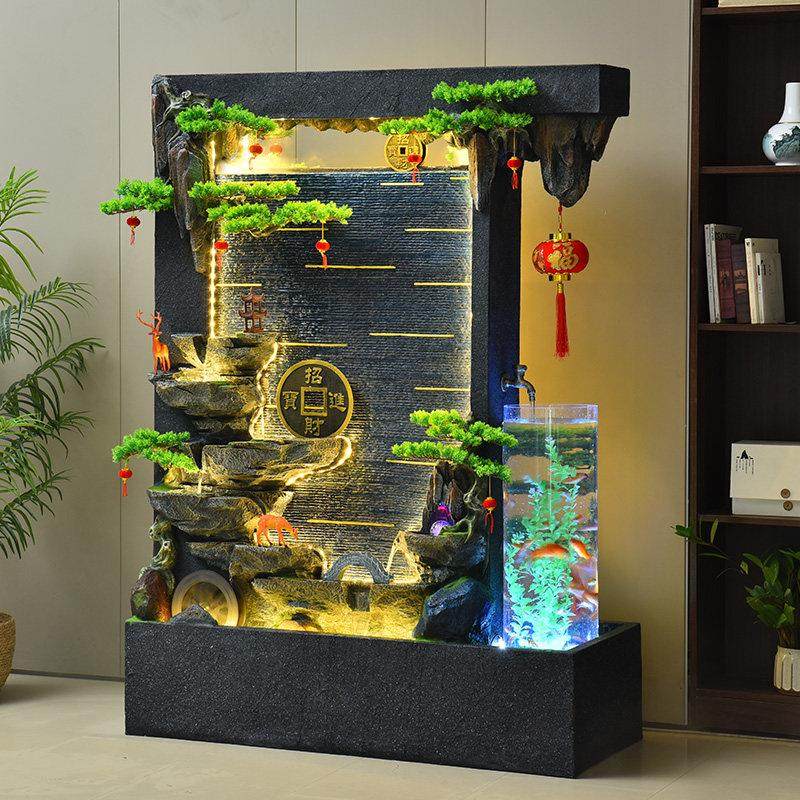 户外庭院假山水幕墙流水摆件循环水喷泉客厅招财造景鱼缸开业礼物,淘宝优惠券,粉丝福利购,淘宝优惠卷