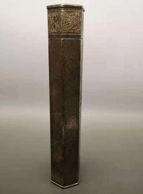 香桶纯铜艾条筒艾灸摆件中医展品彷古香筒竹签筒老物件中医馆摆件