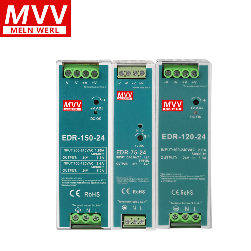 明纬EDR导轨式开关电源24V12V48V直流120W150W变压器DR 10A 5A - 图1