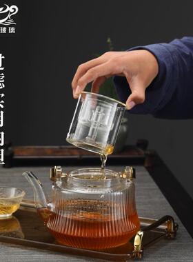 提梁壶高级玻璃蒸煮一体大容量围炉煮茶明火加热新款玻璃提梁壶