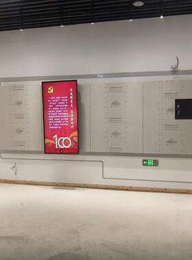 全智能互动滑轨屏展厅滑轨互动触摸屏车展移动升降屏开合导轨屏