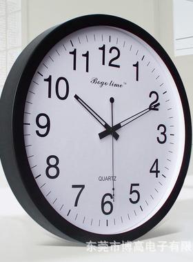 14寸金属挂钟塑料挂钟创意时尚挂钟温湿度电子挂钟
