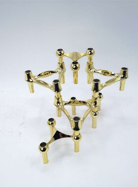 新中式创意三角烛台装饰摆件软装欧式家居样板间W三角拼接烛台