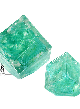 北欧轻奢创意纯手工玻璃方体摆件精品电视柜N欧式家居工艺饰品摆