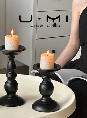 U Mi LIVING · 暖烬 | 烛台复古黑色罗马柱铁艺摆件香薰台座法式