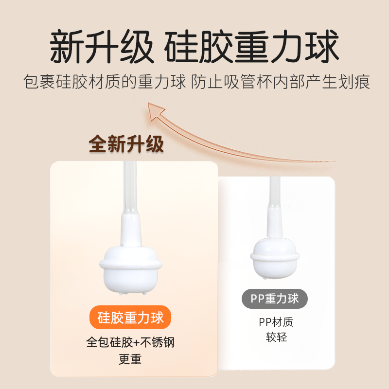 UBMOM吸管杯婴儿童喝水杯牛奶瓶PPSU直饮学饮杯防呛漏6个月以上