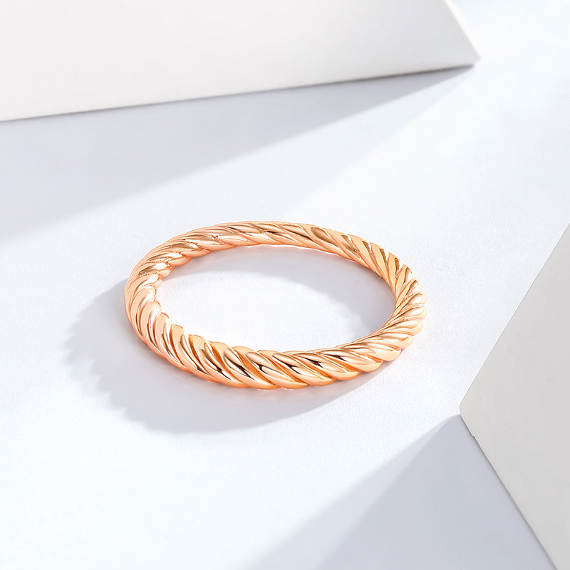 Mengjinyuan personalized twist silver closed ring ring