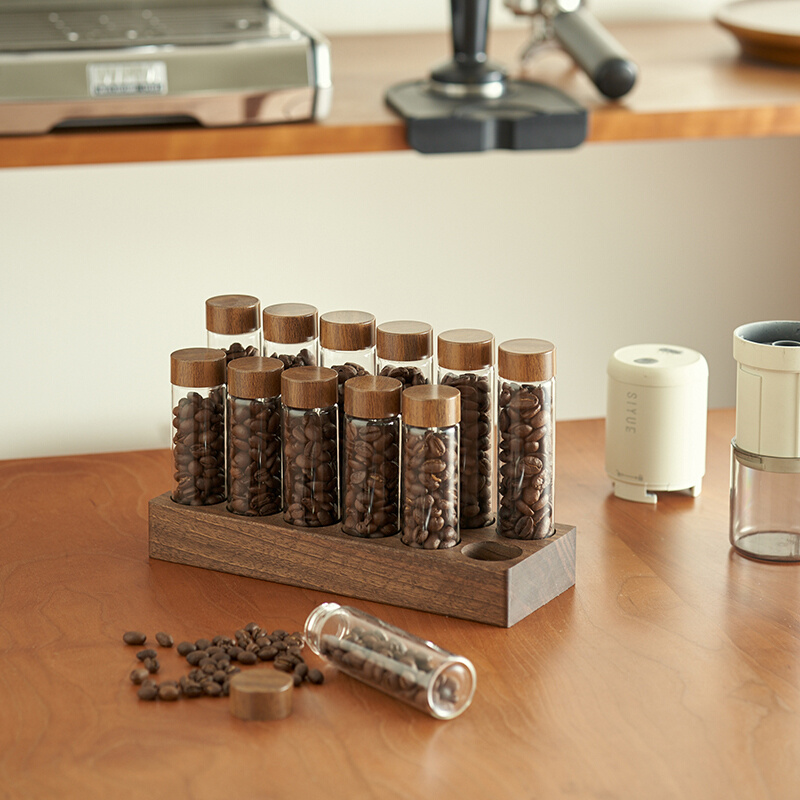 肆月咖啡豆储存罐摆件咖啡粉收纳罐密封罐空瓶玻璃试管便携小号罐 - 图3