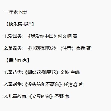 一年级下册必读书我爱你中国 小刺猬理发 蝴蝶豌豆花金波主编没头脑和不高兴任溶溶注音版文具的家何文楠鲁兵圣野著读读童谣和儿歌