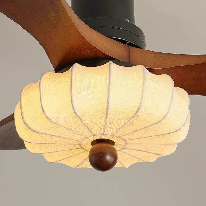 中古电风扇吊灯胡桃木色布艺客厅餐厅茶室卧室房间大电风扇灯,淘宝优惠券,粉丝福利购,淘宝优惠卷