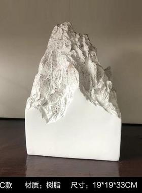 现代新中式轻奢家居摆件假山雕塑艺术品办公室酒柜样板间软装玄关