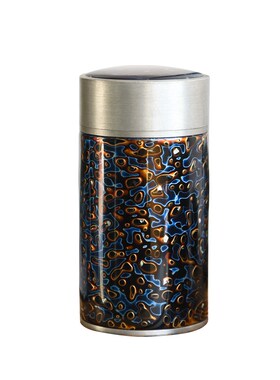 大漆茶叶罐茶叶储存罐客厅家用散茶收纳罐实木P中式带盖密封茶叶