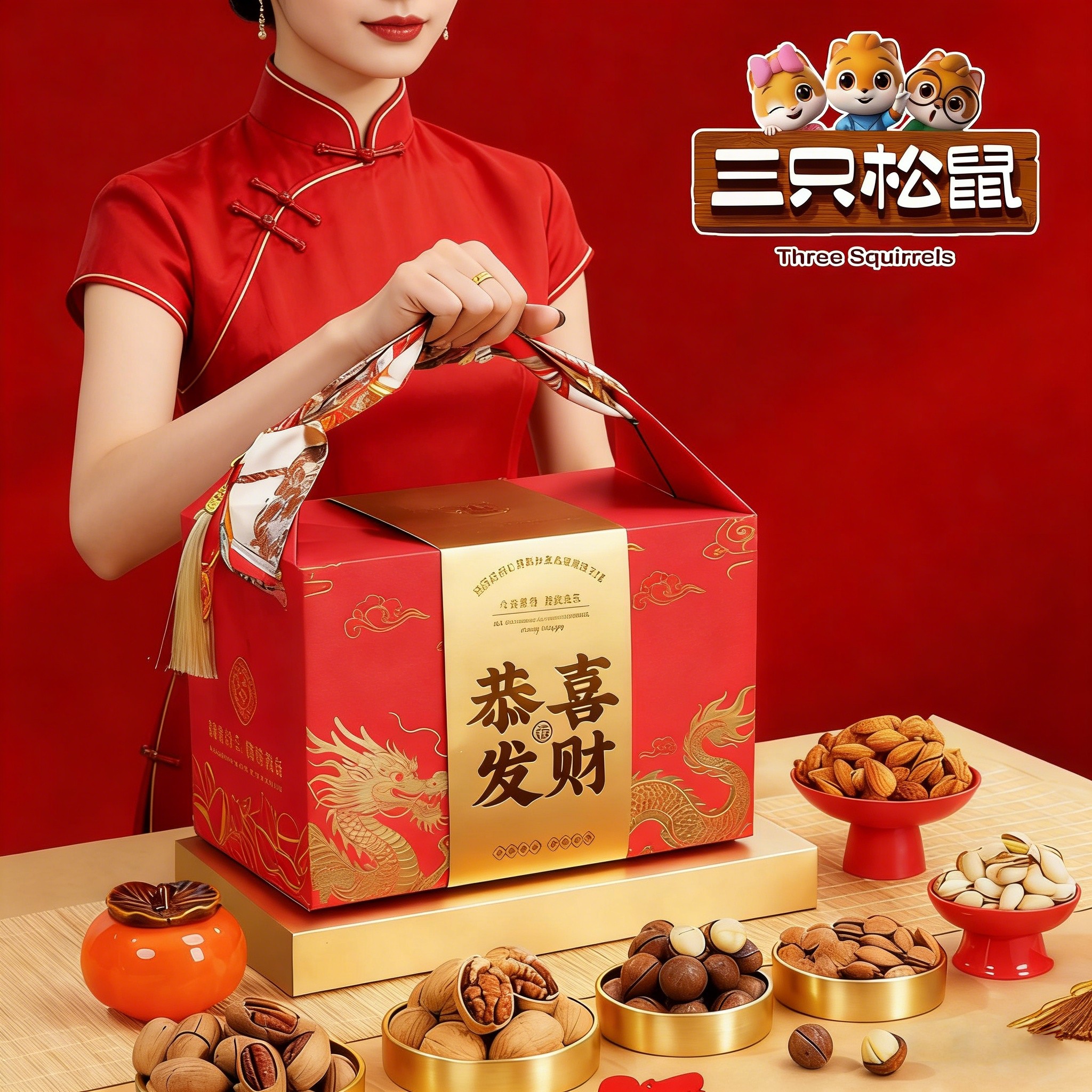 三只松鼠坚果礼盒零食大礼包年货新年高档伴手礼品团购定制送礼,淘宝优惠券,粉丝福利购,淘宝优惠卷