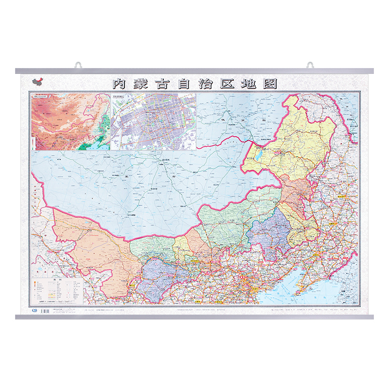 【加厚可挂墙】内蒙古自治区地图挂图2023全新正版 高清详细覆膜防水大尺寸约106×76cm高速路国道交通线路县镇乡村行政区划地图