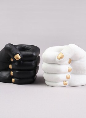 现代简约创意抽象碰拳头手摆件家居样板间K儿童房桌面软装饰品摆