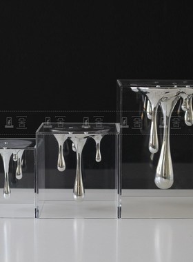 极简现代艺术创意水滴q工艺品摆件酒店样板房售楼处亚克力装饰品