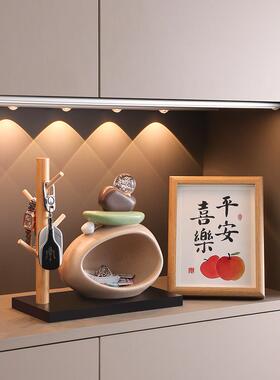 石来运转钥匙收纳玄关摆件入户鞋柜客厅电视柜装饰品乔迁新居礼物