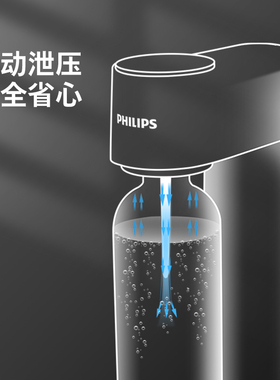 飞利浦气泡水机苏打水制作器家用自制碳酸饮料打气气泡机