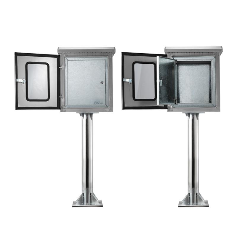 户外304不锈钢双门配电箱内外门监控箱仪表箱抱箍成套组装 - 图1