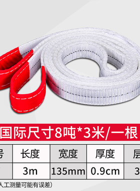 国标吊装带 2t/3吨/5吨 白色扁平双扣吊带 工业行车吊车起重吊带