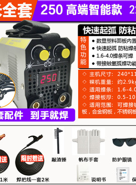 逆变便携小型电焊机家用220V 2.5 3.2 4.0长焊 ZX7-200 250两用
