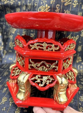 实木果盘道家法会家用q高档果盘道冠供坛实木果盘唐式贡盘实木贴