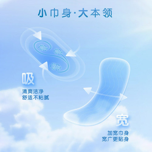 ABC护垫日用卫生巾KMS清凉夏季超薄透气加长干爽少女迷你姨妈巾 - 图1