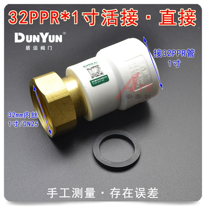 盾运4分20 6分25PPR水管管件配件家用自来水热熔暖气热水器活接头 - 图1