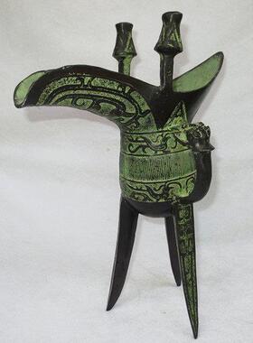 彷古青铜器帝王酒杯酒尊 干隆杯贵妃杯 父辛爵杯装饰工艺礼品摆件