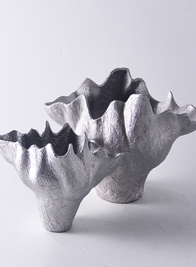 展会新品中式g样板间金属釉创意花盆客厅家居异形花器陶瓷工艺品