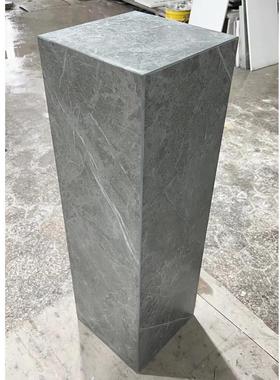 岩板哑光灰色大理石底座 摆件装饰品落地展台装饰台 现代简约方台