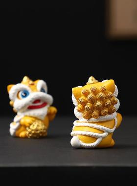 新中式国风招财进宝石狮子桌面办公桌装饰摆件高级感小众生日礼物