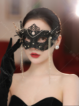 Black Sexy Mask Half Face Women Live Makeup Prom Party Emotional main Poon Halloween Masked Fake face decorations
