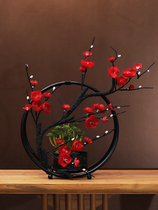 Chinese emulated red plum blossom suit bedroom home floral swing piece living-room tea table TV cabinet placed fake flower decoration